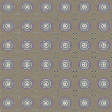 Minimalist Pastel Mandala Seamless Pattern on Beige Background Stock Illustration