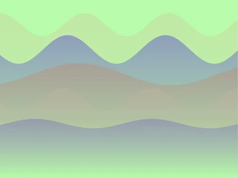 Minimalist Pastel Wavy Background Featuring Layered Abstract Mountain Silho.. Stock Illustration