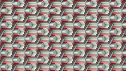 Minimalist pattern with cubic elements. Clear edges. 3d rendering illustration Illustrazione stock