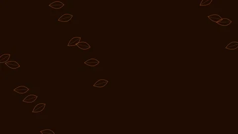 Minimalist pattern of delicate orange leaf outlines on a dark background Stock Footage 339619496