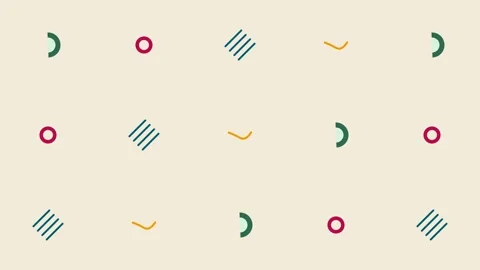 Minimalist pattern featuring colorful abstract geometric shapes on light ba.. Video stock 338310628