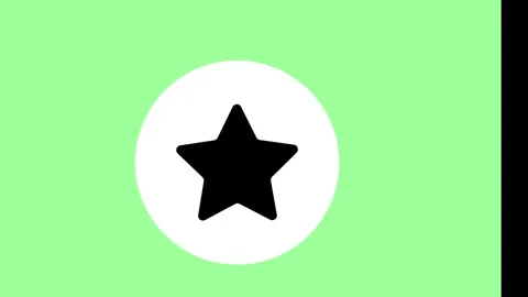 Minimalist pattern featuring repeating black star icons inside white circles Stock Footage 346040661