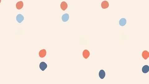 Minimalist pattern featuring scattered pastel orange and blue polka dots Vídeo Stock 336263501