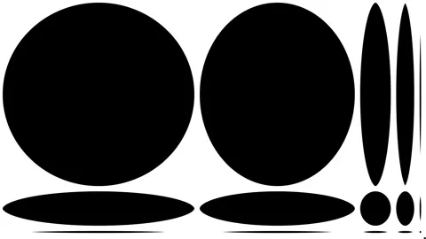 A minimalist pattern featuring various sizes of black ellipses on white bg Stock Footage 279137634