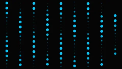 Minimalist pattern of glowing blue circles arranged in vertical columns Stock Footage 339617045