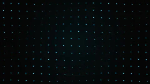 A minimalist pattern of glowing blue dots arranged in a dark grid formation Stock Footage 339618337