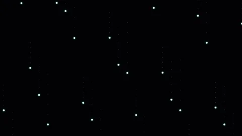 Minimalist pattern of glowing white dots arranged in a wave on black backgrou Stock Footage 338310212