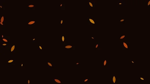 Minimalist pattern of scattered orange autumn leaves on a solid black backg.. 動画素材 338309682