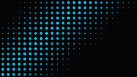 Minimalist pattern of small blue and green dots on a deep black background Stock Footage 339616492