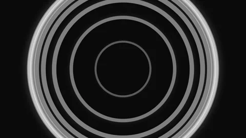 A minimalist pause button icon centered on a solid black background field Stock Footage 339617486
