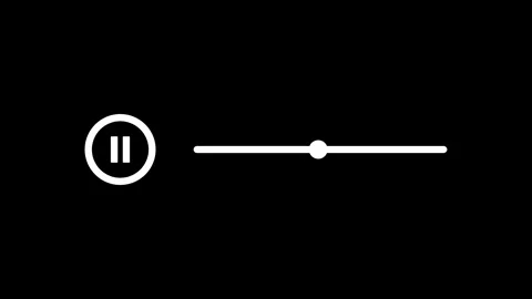 Minimalist pause icon with progress bar animation on black background for u.. Stock Footage 329145189