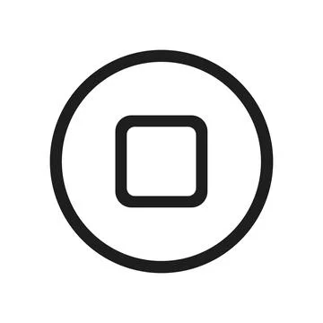 Minimalist pause or stop button icon for app interface Stock Illustration