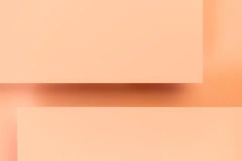 Minimalist peach orange paper background with geometric rectangular layers .. Stock Illustration
