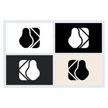 Minimalist Pear Logo Icon Vector Set Stock Illustration