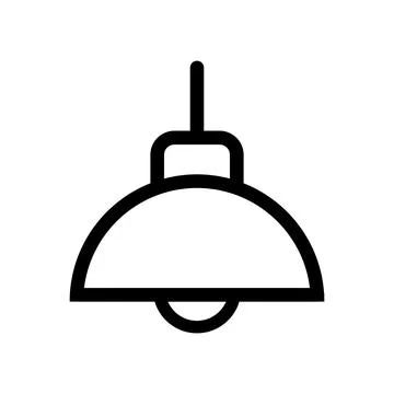 Minimalist Pendant Light Icon for Interior Design and Home Decor Stock Illustration
