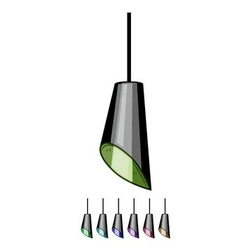 Minimalist pendant lights cartoon vector graphic Stock Illustration