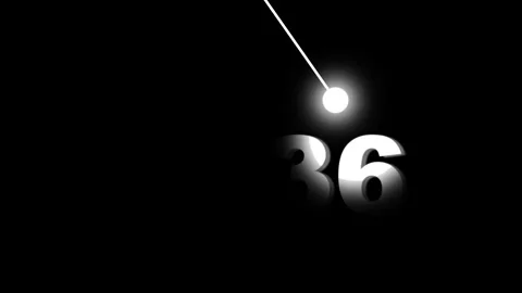 Minimalist pendulum countdown animation with glowing light and bold numeric.. 스톡 동영상 333162682