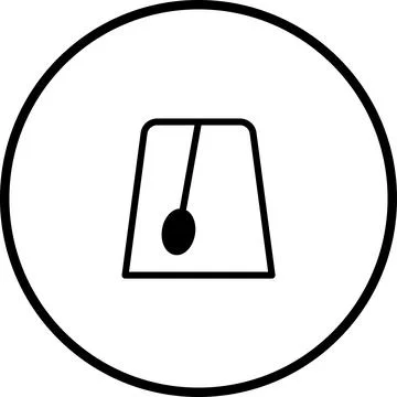 Minimalist pendulum illustration in a circle, representing time and physics Stock Illustration