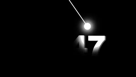 Minimalist pendulum motion with glowing light point and floating numbers on.. 스톡 동영상 333162702