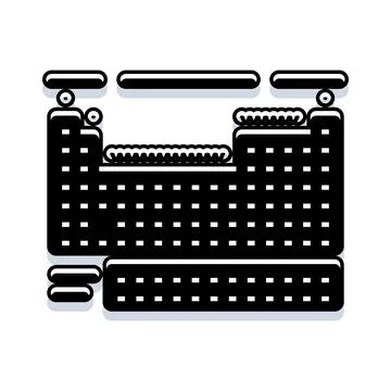 Minimalist periodic table of elements science icon イラスト素材