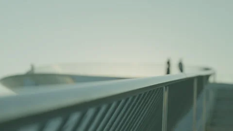 Minimalist Perspective of MAAT Rooftop Walkway in Lisbon Stock Footage 273774946
