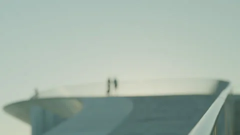 Minimalist Perspective of MAAT Rooftop Walkway in Lisbon2 Stock Footage 273774949