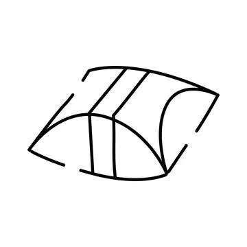 Minimalist pillow box gift packaging outline icon Stock Illustration