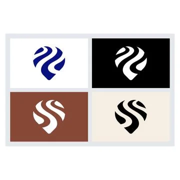 Minimalist Pin Map Logo Icon Design Set Stock Illustration