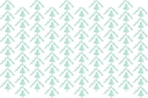 Minimalist Pine Tree Forest Pattern Stock Illustration