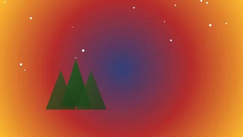 Minimalist Pine Trees with Falling Snow on Warm Gradient Background Animation Stock-Footage 348263185