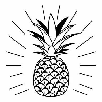 Minimalist Pineapple Fruit Illustration Stock Illustration