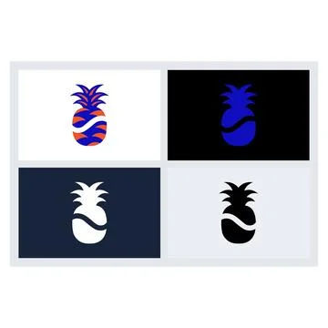Minimalist Pineapple Logo Icon Set Vector Design Ilustración de archivo