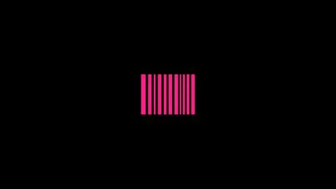Minimalist Pink Barcode on Black Background Illustrazione stock