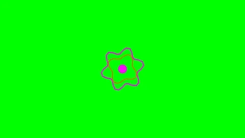 Minimalist pink flower icon centered on a vibrant green screen background Stock Footage 340267391