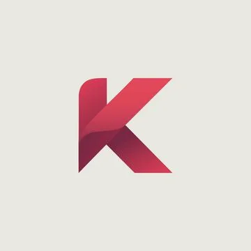 Minimalist Pink Gradient Vector Logo Featuring A Stylized K Monogram For Br.. Stock Illustration