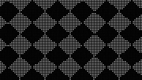Minimalist pixelated diamond grid moving on black screen Vídeos de archivo 335938107