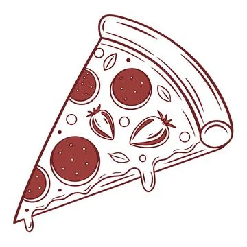 Minimalist Pizza Slice Vector Design Stock Illustration