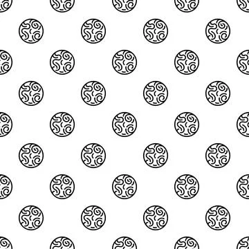 Minimalist planet pattern forming seamless astronomical background Stock Illustration