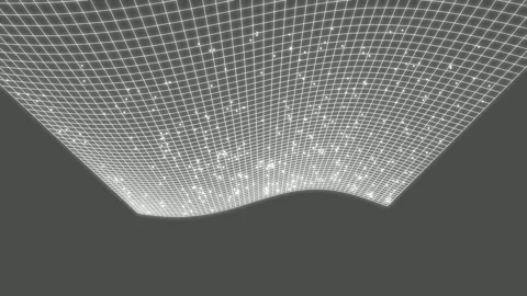 Minimalist platinum topographic grid surface moving Stock Footage 341720181