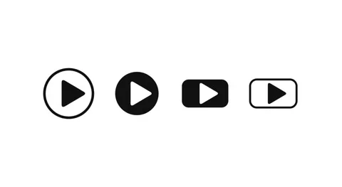 Minimalist Play Button Icon Set - Video Player UI Elements Stock Footage 334615843