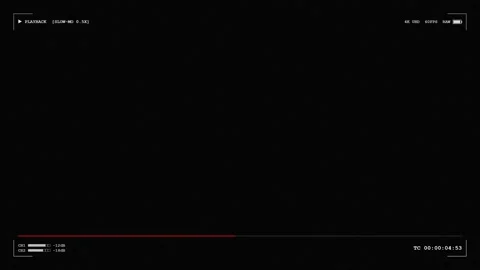 Minimalist playback video player interface with advancing red progress bar. 4K Stock Footage 344846687