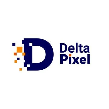 Minimalist Point Letter D Logo. D letter pixel mark digital 8 bit Illustrazione stock
