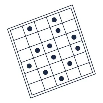 Minimalist Polka Dot Grid Icon Vector on White Background Illustrazione stock