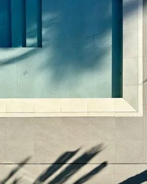 Minimalist pool with shadows Stock Photos