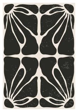 Minimalist poster with abstract art botanical composition Stock Illustration