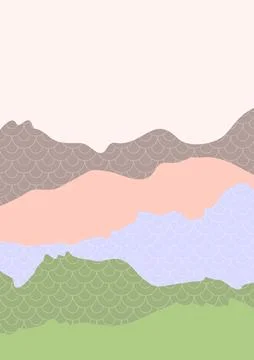 Minimalist poster with mountains. Stock-Illustration
