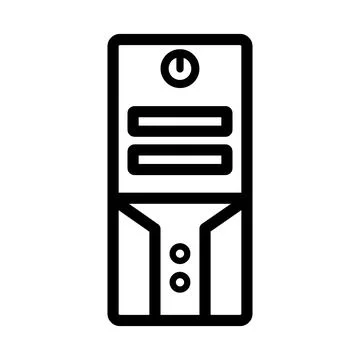Minimalist power control icon ideal for UI design, apps, and tech products Ilustração Stock