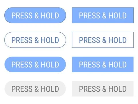 Minimalist Press and Hold Button Set for UI Design 库存插图