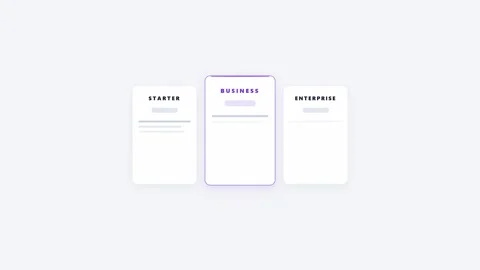 Minimalist pricing table user interface on white background. 4K Video stock 343265737