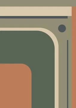 Minimalist print with cut elements. Abstract contemporary bauhaus poster with Stock Illustration